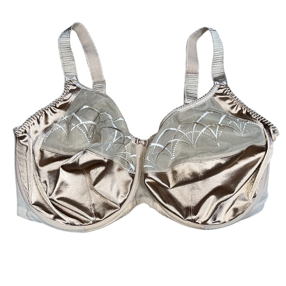 Elomi Cate Side Support Underwire Mesh Embroidered Satin Basic Hazel Bra 38L - Picture 4 of 8